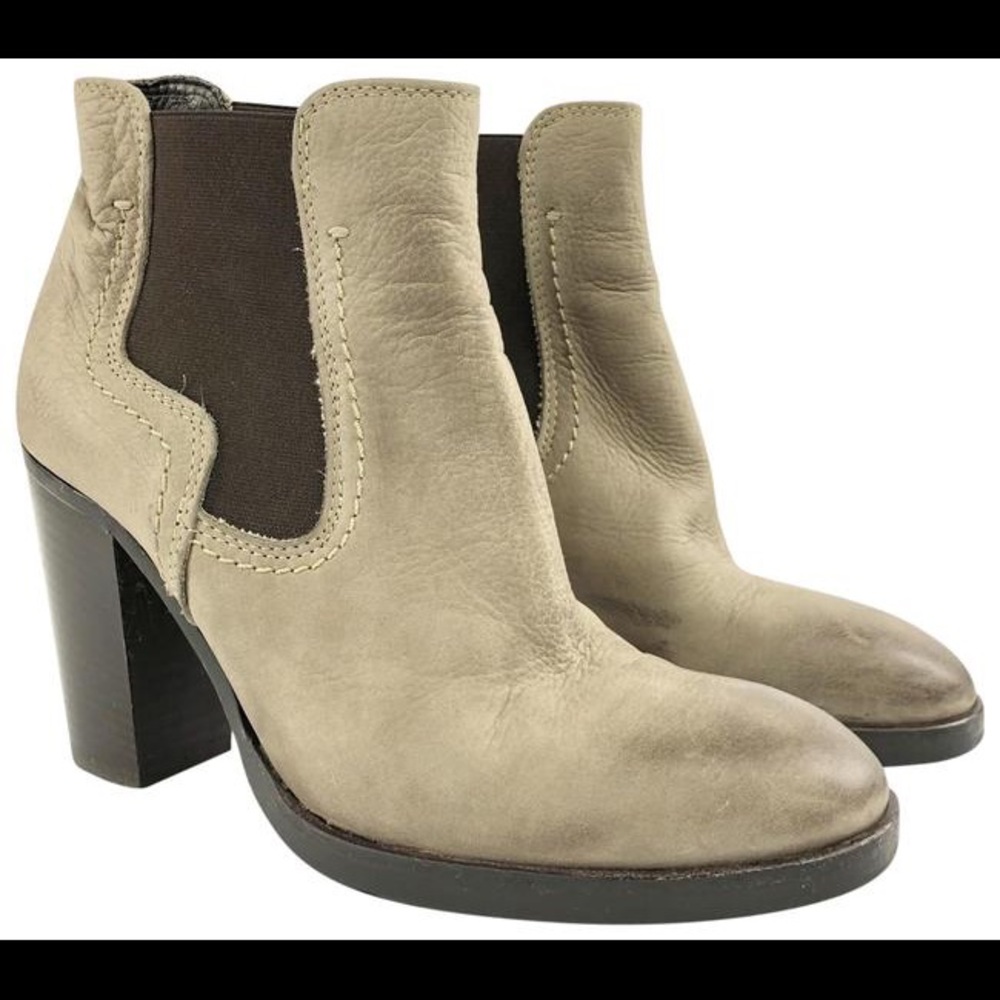 Barney’s New York Leather Ankle Heeled Booties